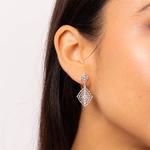 Geometric Lace Textured Drop Earrings