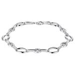Sterling Silver Link Bracelet with Zirconia