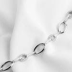 Sterling Silver Link Bracelet with Zirconia