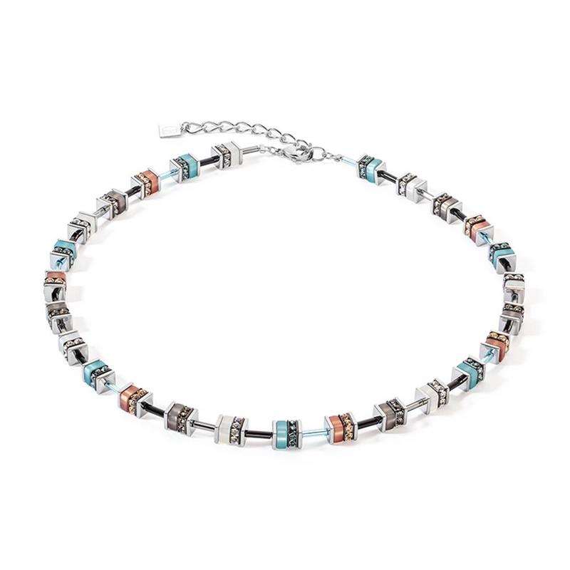 Sparkling Classic Aqua-Brown Necklace