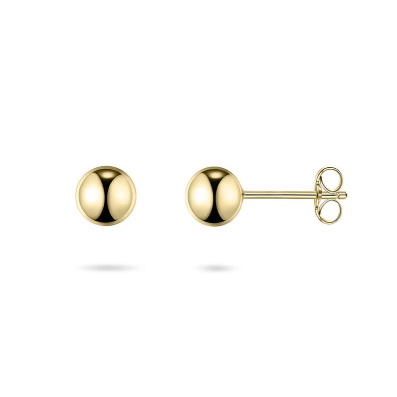 Yellow Gold Plate Ball Stud Earrings 5mm