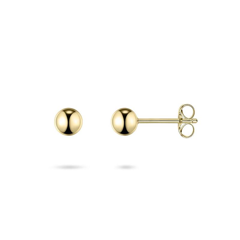 Yellow Gold Plated Ball Stud Earrings 4mm