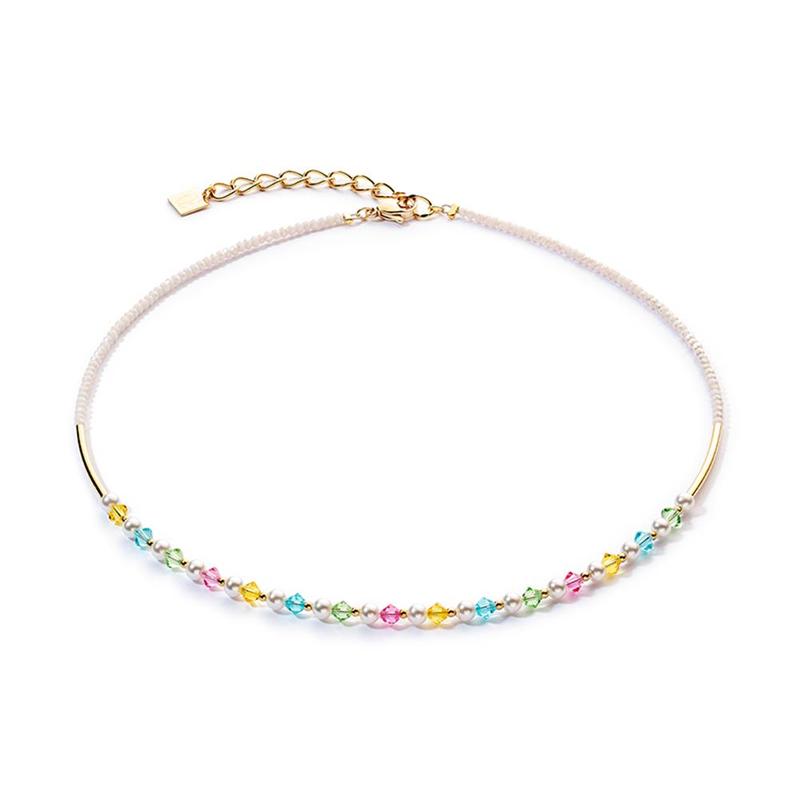 Princess Pearls Necklace Gold & Pastel