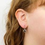 Hexagon Cubic Zirconia & Silver Drop Earrings