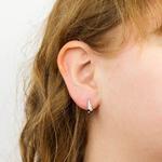 Crossover Cubic Zironcia & Silver Stud Earrings