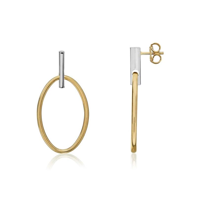 Statement Drop Earring Mixed Metal 9ct Gold