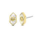 Gold Star Mother of Pearl Earrings