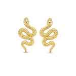 Snake Gold Plated SIlver Stud Earrings