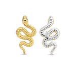 Snake Gold Plated SIlver Stud Earrings