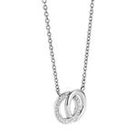 Entwined Circle Silver & Cubic Zirconia Necklace