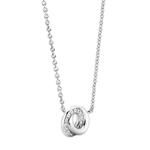 Entwined Circle Silver & Cubic Zirconia Necklace