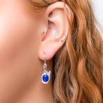 Lapis Lazuli Leaf Motif Drop Earrings