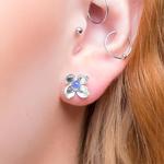 Lilac Flower Tanzanite Stud Earrings