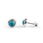Turquoise Sterling Silver Round Studs