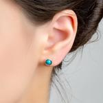 Turquoise Sterling Silver Round Studs