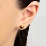 Floating Heart Studs 24ct Gold Plated Silver
