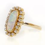 14ct Opal & Diamond Oval Cluster Ring