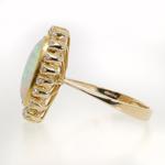 14ct Opal & Diamond Oval Cluster Ring