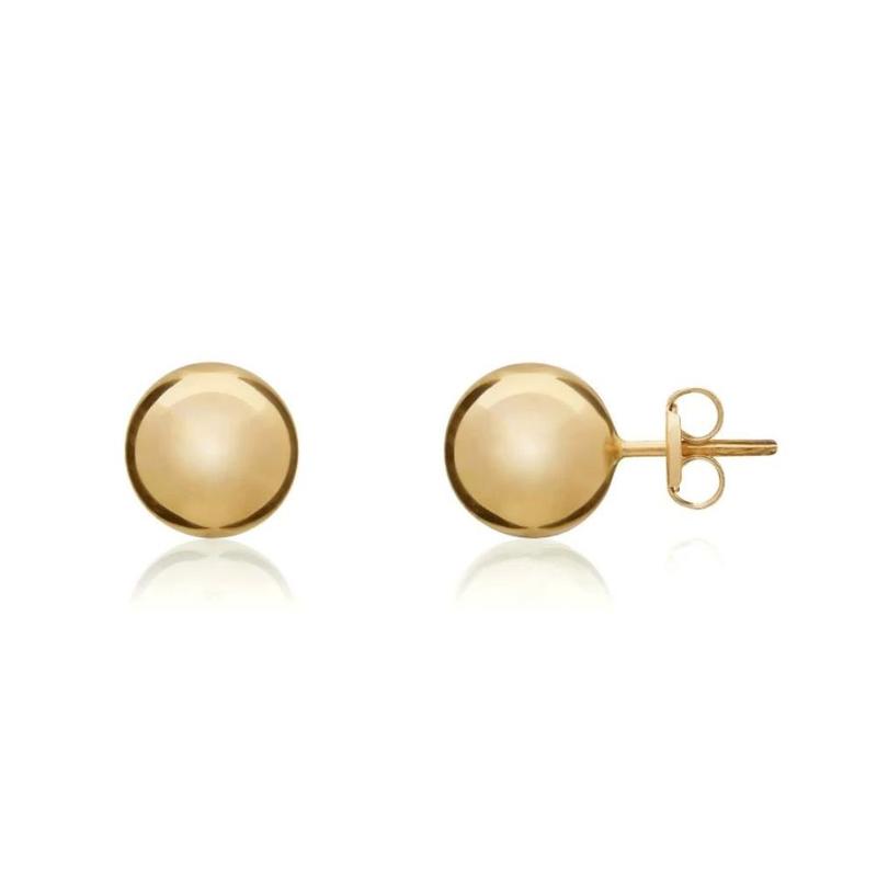 8mm Plain 9ct Gold Ball Stud Earrings