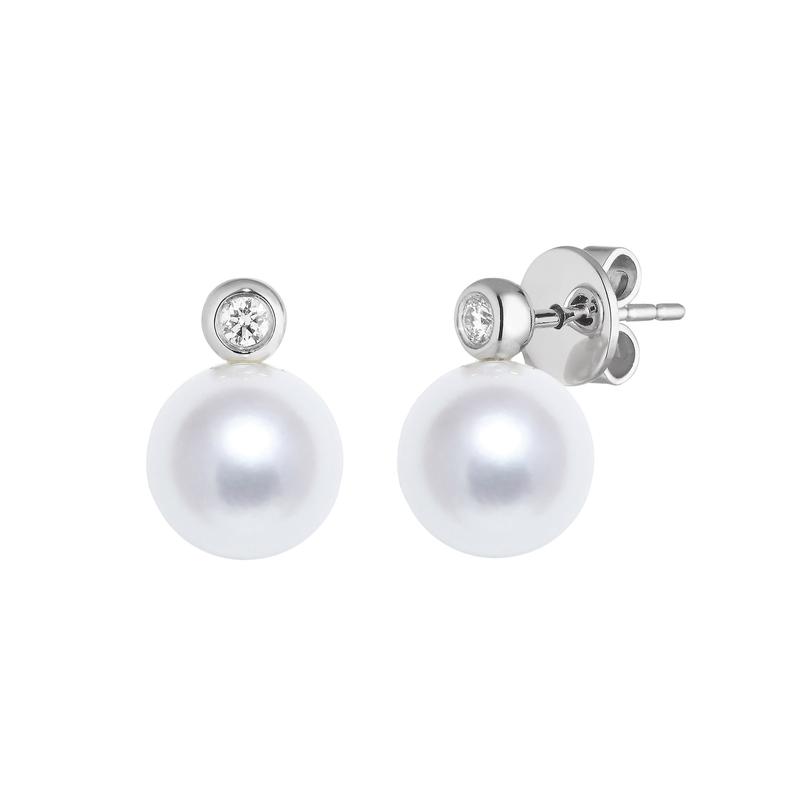 Pearl & Diamond 18ct White Gold Stud Earrings