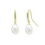 White Pearl Teardrop Earrings 9ct White Gold
