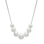 Graduated White Pearl Sliding Necklace