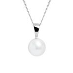 White Round Pearl Pendant Sterling Silver