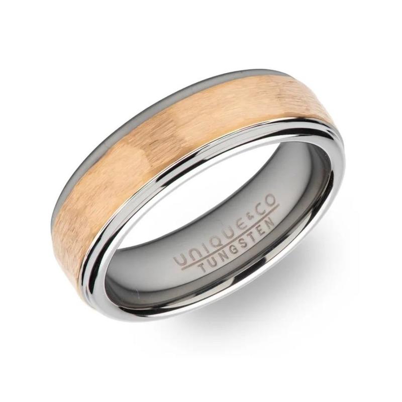 Unique&Co 7mm Tungsten Gold Plated Ring