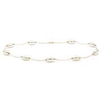 White Pearl Necklace 9ct Yellow Gold