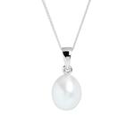 White Teardrop Pearl Pendant Sterling Silver