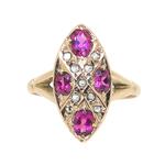 Victorian Almandine Garnet & Diamond Ring