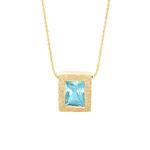 Blue Topaz Rectangular Jewellery Set 18ct Gold