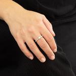 Solitaire with Pavé Set Shoulders SIlver Ring