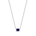 Blue Cubic Zirconia Gold Plate & Silver Necklace