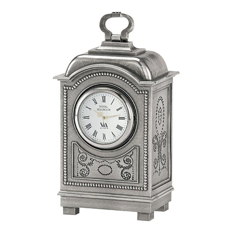 V&A Inspired Pewter Carriage Clock
