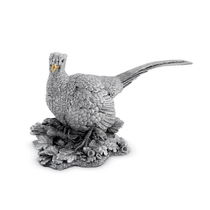 Cock Pheasant Silver Ornament