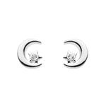 Moon & Star Stud Earrings Sterling Silver
