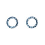 Open Circle Blue Cubic Zirconia Stud Earrings