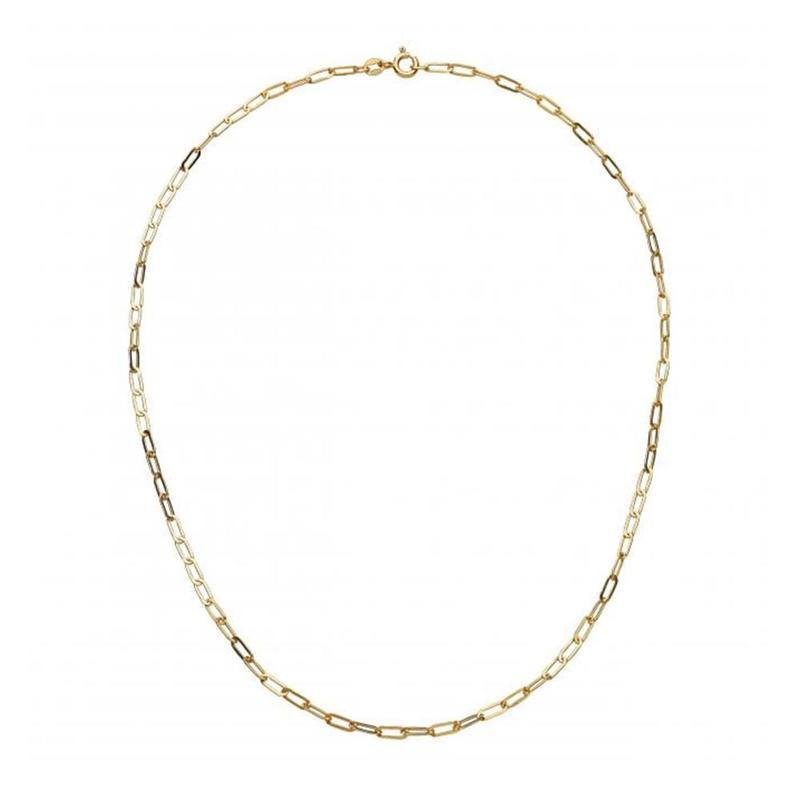 Gold Plate Paperclip Link Chain Necklace
