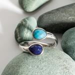 Duo Lapis Lazuli & Magnesite Gemstone Ring