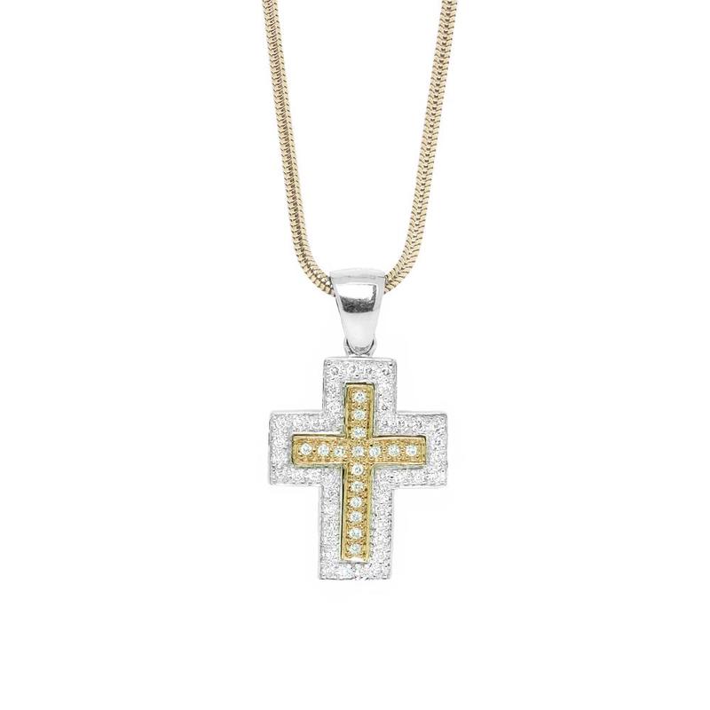 Pre-Owned 0.50ct Diamond 9ct Gold Cross Necklace
