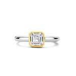 Square Cubic Zirconia Yellow Gold Plate Ring