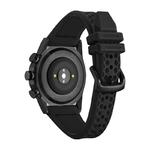 CZ Hybrid Watch Black with Black Silicone Strap