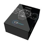 CZ Hybrid Watch Black with Black Silicone Strap
