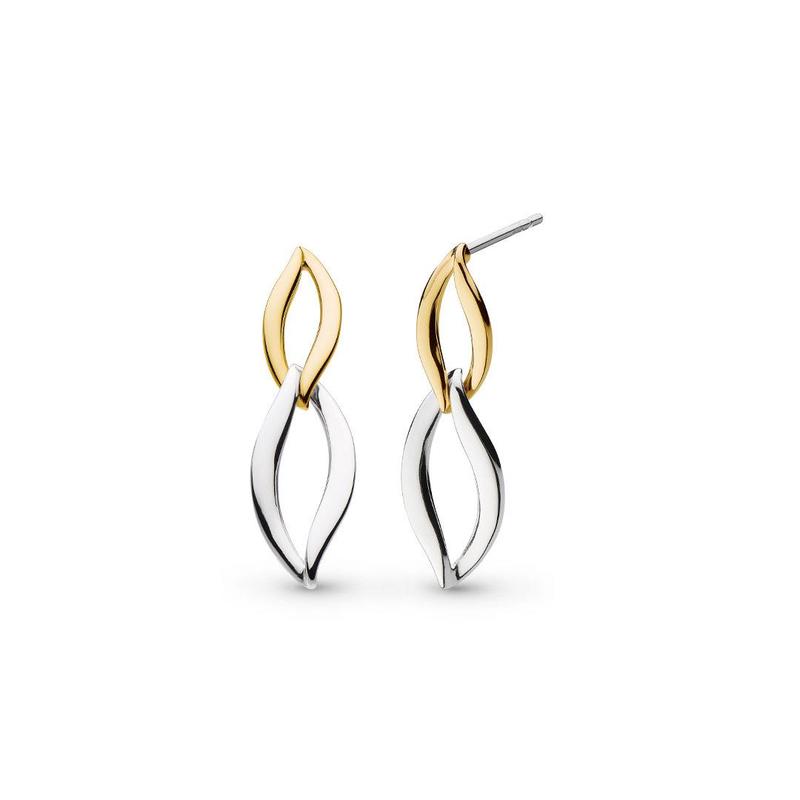 Entwine Link Golden Drop Earrings