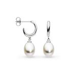 Pebble Pearl Droplet Hoop Earrings