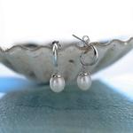 Pebble Pearl Droplet Hoop Earrings