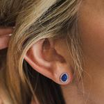 Coast Pebble Azure Gemstone Stud Earrings