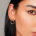 Bevel Unity Golden Drop Stud Earrings
