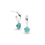 Coast Pebble Azure Gemstone Hoop Drop Earrings